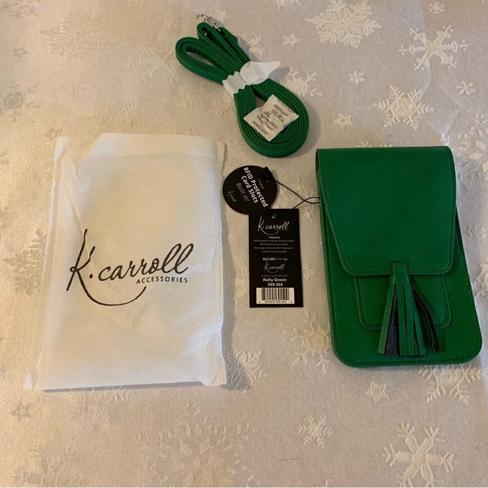 K Carrol Crossbody Wallet Cell Phone Handbag RFID Vegan Leather NWT Gorgeous